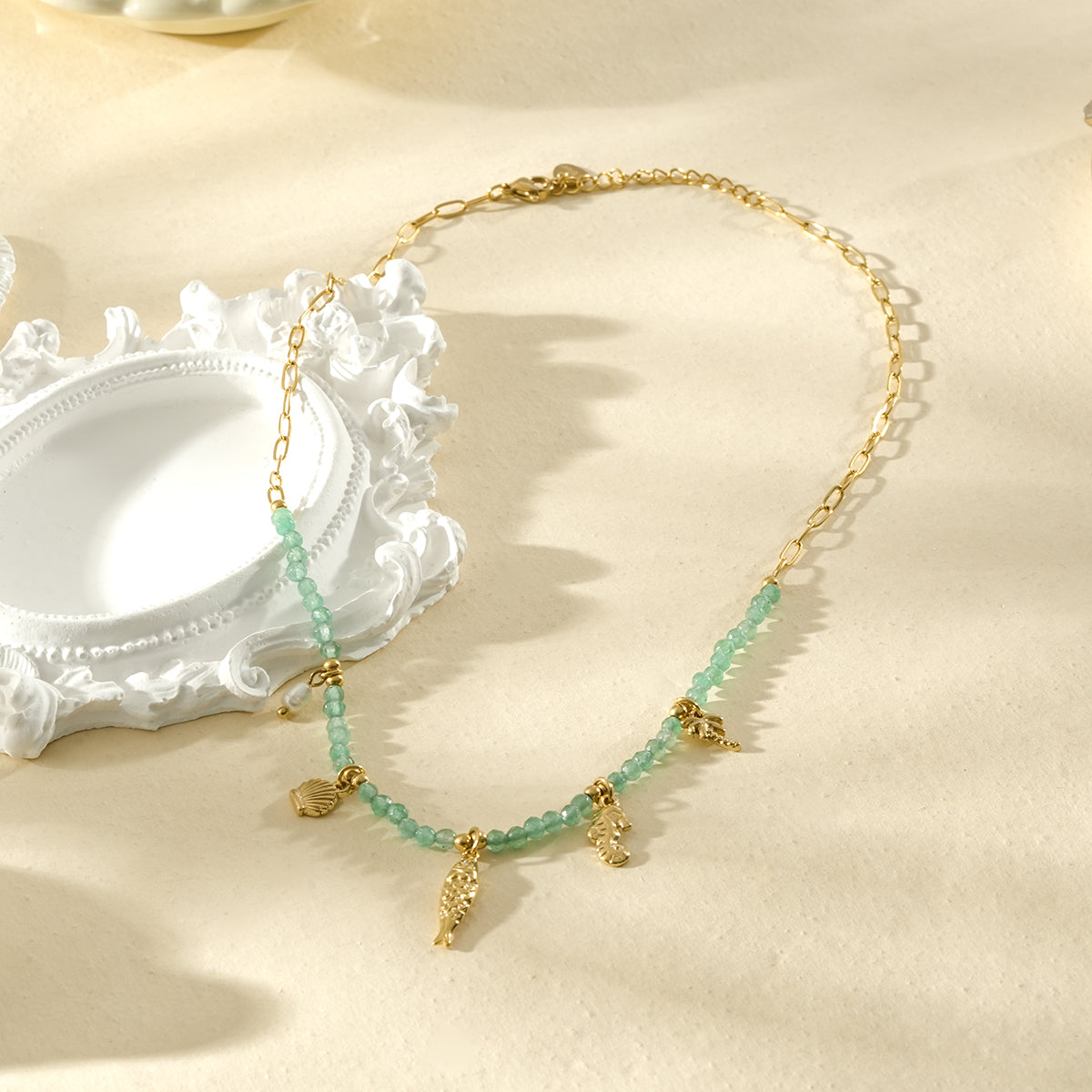 Collier Émeraude Marine