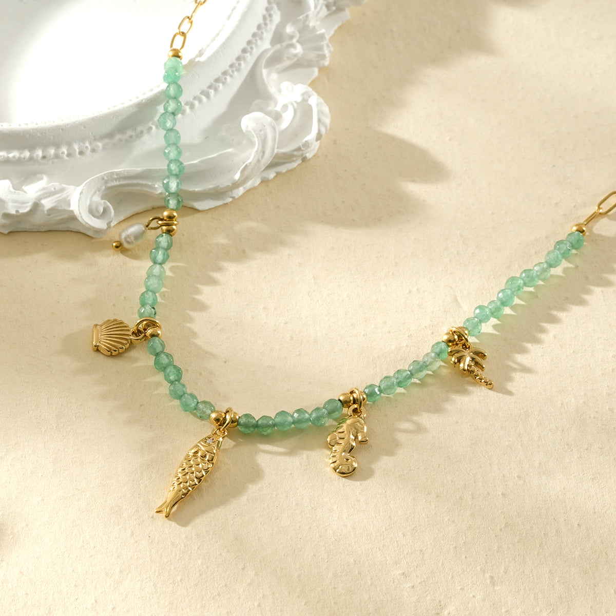 Collier Émeraude Marine